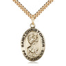 14kt Gold Filled St. Christopher Patron Saint Medal Necklace 1 inch by 5/8 inch with 24 inch chain by Bliss