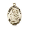 14kt Solid Gold St. Anthony of Padua Medal Pendant 1 x 5/8 inches Handcrafted USA Bliss Manufacturing