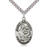 Sterling Silver St. Anthony of Padua Patron Saint Medal Necklace 1 x 5/8 inch pendant on 24 inch chain by Bliss