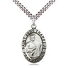Sterling Silver St. Jude Patron Saint Medal Necklace 1 x 5/8 inch with 24 inch chain by Bliss Manufacturing