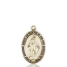 14kt solid gold Miraculous Medal pendant 1 inch by 5/8 inch handcrafted in USA by Bliss Manufacturing
