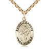 14kt gold filled St. Francis of Assisi patron saint medal necklace 1 inch x 5/8 inch with 24 inch chain by Bliss Manufacturing