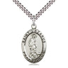 Sterling Silver St. Lazarus Patron Saint Medal Necklace with 24 inch Curb Chain by Bliss Manufacturing