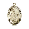 14kt solid gold St. Theresa of Lisieux patron saint medal pendant 1x5/8 handcrafted in USA by Bliss