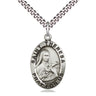 Sterling Silver St. Theresa Patron Saint Medal Necklace 1 x 5/8 with 24 inch chain by Bliss