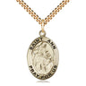 14kt Gold Filled St. Ann Patron Saint Medal Necklace 1 x 5/8 inch with 24 inch chain by Bliss
