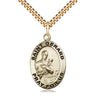14kt Gold Filled St. Gerard Majella patron saint medal necklace 1 inch by 5/8 inch on 24 inch chain by Bliss