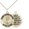14kt Gold Filled St. Christopher patron saint medal necklace, 3/4 inch square pendant with 18 inch chain, handmade by Bliss
