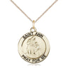 14kt gold filled St. Ann patron saint medal necklace 3/4 x 3/4 pendant 18 inch chain USA made by Bliss