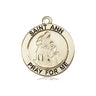 14kt Solid Gold St. Ann Patron Saint Medal Pendant 3/4 x 3/4 inches handcrafted by Bliss