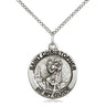 Sterling Silver St Christopher Patron Saint Medal Necklace 3/4 inch Medium with 18 inch Curb Chain by Bliss