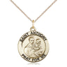 14kt gold filled St. Anthony of Padua patron saint medal necklace 3/4 x 3/4 pendant 18 inch chain USA made by Bliss