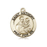 14kt solid gold St. Anthony of Padua patron saint medal pendant, 3/4 x 3/4 inches, handcrafted in USA by Bliss Manufacturing