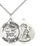 Sterling silver St. Michael the Archangel patron saint medal necklace with 18 inch chain by Bliss