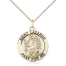 14kt Gold Filled St. Lazarus Patron Saint Medal Necklace with 18 inch Curb Chain by Bliss Manufacturing
