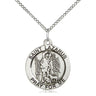 Sterling Silver St. Lazarus Patron Saint Medal Necklace with 18 inch Curb Chain by Bliss Manufacturing