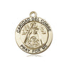 14kt solid gold Caridad del Cobre medal pendant 3/4 inch handcrafted by Bliss Manufacturing USA
