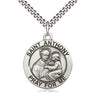 Sterling Silver St. Anthony Patron Saint Medal Necklace 1x7/8 inch with 24 inch Curb Chain by Bliss