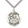 Sterling Silver St. Joseph Patron Saint Medal Necklace 1 x 7/8 inch with 24 inch chain by Bliss