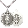Sterling Silver Miraculous Medal Necklace 1x7/8 inches with 24-inch chain handcrafted by Bliss Manufacturing