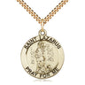 14kt Gold Filled St. Lazarus Patron Saint Medal Necklace 1 inch by 7/8 inch with 24 inch chain by Bliss