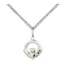 Sterling silver Small Claddagh pendant necklace 3/8 x 3/8 inches with 18 inch chain by Bliss USA