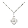 Small Sterling Silver Jerusalem Cross Necklace with 3/8 x 1/4 inch pendant on 18 inch chain by Bliss
