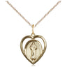 Small 14kt Gold Filled Divine Mercy Pendant Necklace 5/8 x 1/2 inches with 18 inch chain by Bliss