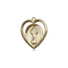 14kt Solid Gold Divine Mercy Medal Pendant 5/8 x 1/2 Handcrafted by Bliss Manufacturing