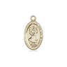 Small 14kt solid gold St. Christopher patron saint medal pendant 5/8 x 3/8 inch handcrafted by Bliss