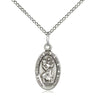 Sterling silver St. Christopher patron saint medal necklace, 5/8 inch pendant with 18 inch chain, handmade by Bliss Manufacturing USA