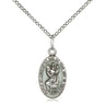 Sterling silver St. Christopher patron saint medal necklace, 5/8 inch pendant with 18 inch chain, handcrafted by Bliss USA