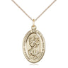 Medium 14kt gold filled St. Christopher patron saint medal necklace 7/8 x 1/2 inch 18 inch chain Bliss