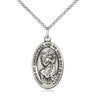 Sterling Silver St Christopher Patron Saint Medal Necklace 7/8 x 1/2 inch with 18 inch Chain by Bliss