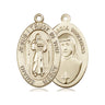 14kt solid gold Divine Mercy medal pendant, 7/8 inch by 1/2 inch, handcrafted by Bliss Manufacturing USA