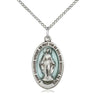 Medium Sterling Silver Miraculous Medal Necklace 7/8 x 1/2 inches with 18 inch chain by Bliss