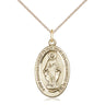Medium 14kt Gold Filled Miraculous Medal Necklace 7/8 x 1/2 inches with 18 inch chain by Bliss