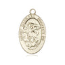 14kt Solid Gold St. Michael the Archangel medal pendant 7/8x1/2 inch handcrafted by Bliss Manufacturing