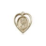 14kt Solid Gold Small St Christopher Patron Saint Medal Pendant 5/8 x 1/2 inch Handcrafted by Bliss