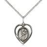 Sterling Silver Small St Christopher Patron Saint Medal Necklace 5/8 x 1/2 inch 18 inch Chain by Bliss