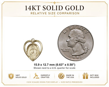 14kt Solid Gold Small St. Jude Medal Pendant | 5/8x1/2 | Handcrafted in USA by Bliss