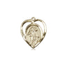14kt Solid Gold Small Guardian Angel Medal 5/8x1/2 pendant by Bliss Manufacturing USA