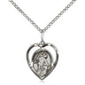 Sterling Silver Small Guardian Angel Necklace 5/8x1/2 pendant on 18 inch curb chain by Bliss