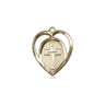 Small 14kt Solid Gold Heart Cross Pendant 5/8 x 1/2 inch handcrafted by Bliss Manufacturing