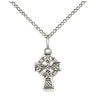 Small Sterling Silver Celtic Cross Necklace 1/2 x 3/8 inch pendant with 18 inch chain handcrafted by Bliss Manufacturing