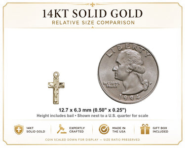 Women’s 14kt Solid Gold Petit Crucifix Pendant