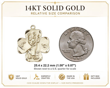 Medalla colgante de oro macizo de 14 quilates de San Cristóbal, de tamaño mediano | 2,5 x 2,2 cm | Hecha a mano en EE. UU. por Bliss