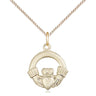 14kt gold filled Small Claddagh pendant necklace 5/8 x 1/2 inches with 18 inch chain by Bliss USA