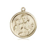 14kt solid gold St. Joseph patron saint medal pendant 7/8 by 3/4 inches medium size handcrafted by Bliss