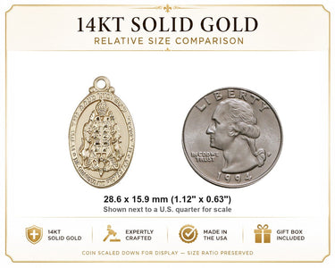 Medalla de protección judía de oro macizo de 14 quilates | 2,85 cm x 1,59 cm | Hecho a mano en EE. UU. por Bliss